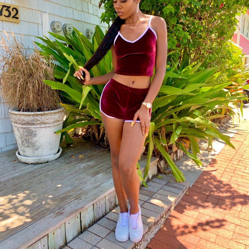 Sexy Two Piece Burgundy Set ✨